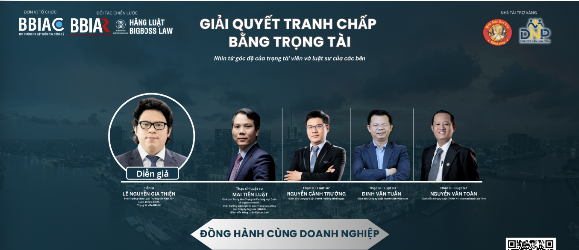 Ngày 24/12/2024,Trung tâm Trọng tài Thương mại Quốc tế Bigboss (BBIAC) đã tổ chức Talkshow với chủ đề “Giải quyết tranh chấp bằng trọng tài” (Ảnh minh hoạ)